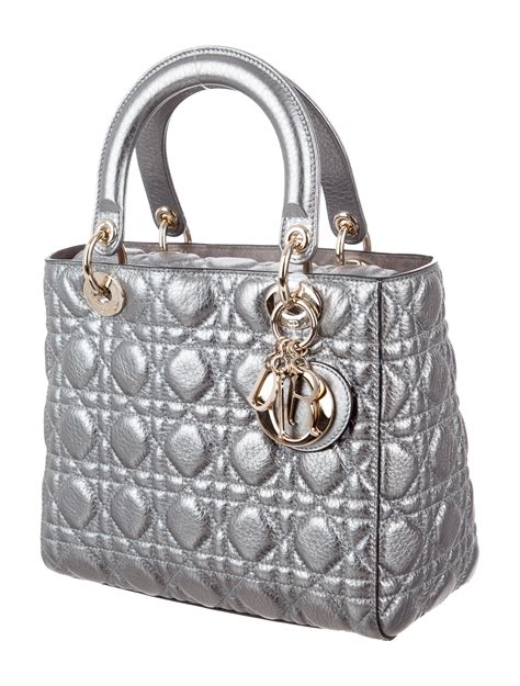 dior silver handbag|lady dior pouch bag.